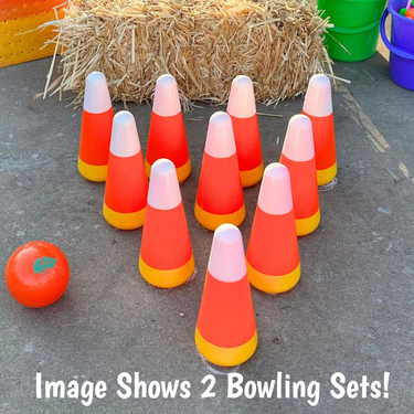 Candy Corn Bowling Set Fall Game (1 Ball and 6 Pins)